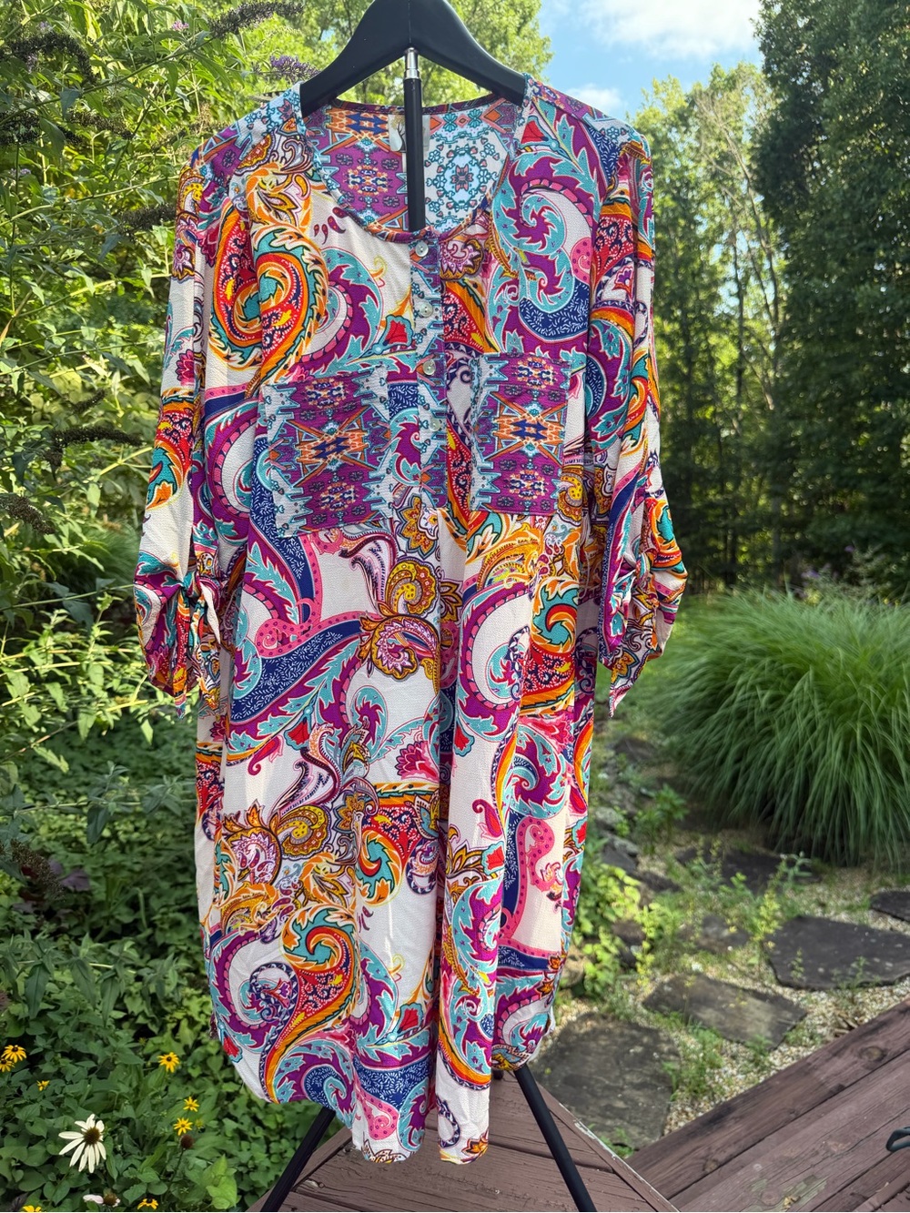fig and flower Anthropologie Paisley Midi Dress- Size L